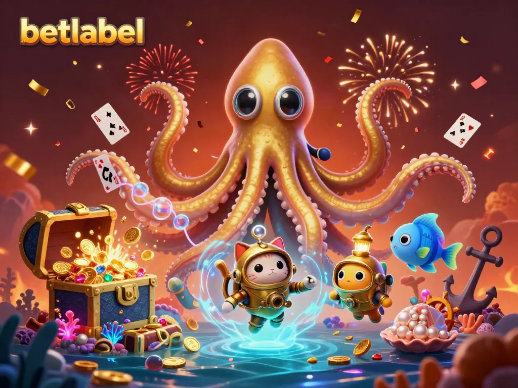 Engage with betlabel's thrilling world of gaming alongside a colossal kraken and a diving cat.