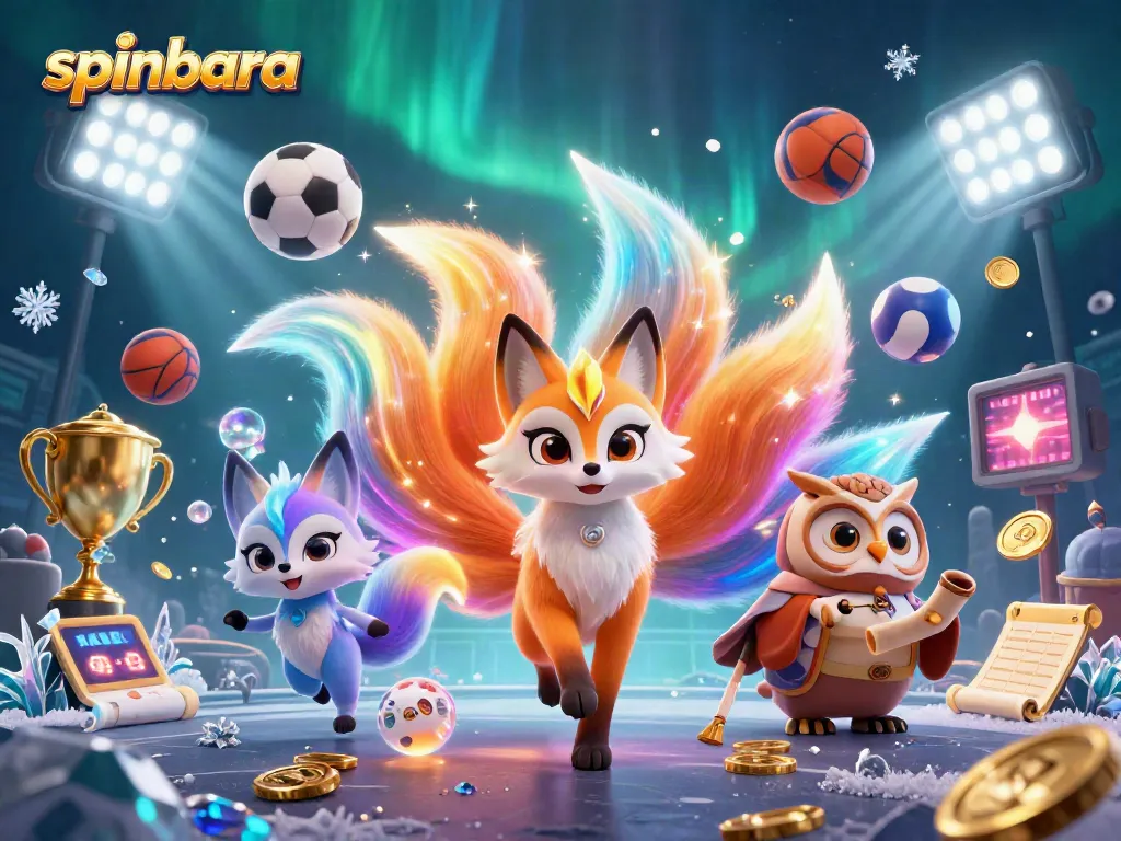 Experience the thrill of spinbara with a vibrant 3D illustration showcasing exciting gambling elements